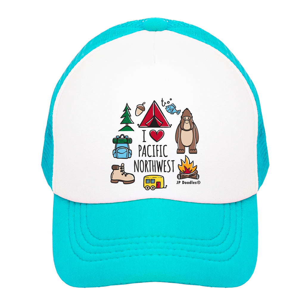 I Love Pacific Northwest Kids Trucker Hat – JP Doodles